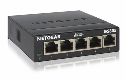 NETGEAR GS305 LAN Switch 5 Port Netzwerk Switch (Plug-and-Play Gigabit Switch LAN Splitter, LAN Verteiler, Ethernet Hub lüfterlos, robustes Metallgehäuse), Schwarz Angebot bei HelloDeals
