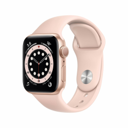 Apple Watch Series 6 (GPS, 40MM) Aluminiumgehäuse Gold mit Rosa Sand Sportarmband (Generalüberholt) Angebot bei HelloDeals