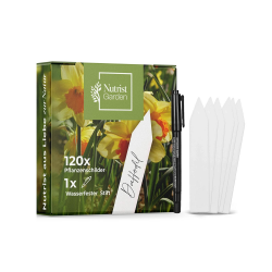Pflanzenschilder 120x Plastik Scharf - Premium Pflanzenetiketten im Set mit Stift - Pflanzenschilder Plastik zum Beschriften wetterfest - Plastik Stecketiketten zum Beschriften von Nutrist Angebot bei HelloDeals