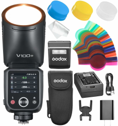 GODOX V100 S Kamera Blitz, V100S 100W Touchscreen Blitzgeräte, TTL HSS 1/8000s Speedlite, Kompatibel mit Kompaktkamera Sony Alpha A9 III, a7 III, a7C II, a7 IV, a7C, a7 RV, a7/a7S III a6700 a6400 Angebot bei HelloDeals