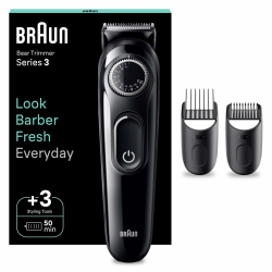 Braun Barttrimmer, Bartschneider/Trimmer/Haarschneider Herren, Haarschneidemaschine mit ultrascharfer Klinge, 40 Längeneinstellungen, mit 50 Min. kabelloser Laufzeit, BT3410 Angebot bei HelloDeals