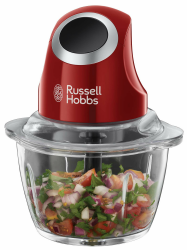 Russell Hobbs Zerkleinerer elektrisch Mini [Glasbehälter inkl. Aufbewahrungsdeckel] Desire Rot (500ml, Gemüsezerkleinerer, Mixer, Multi-& Universalzerkleinerer f. Gemüse, Obst & Fleisch) 24660-56 Angebot bei HelloDeals