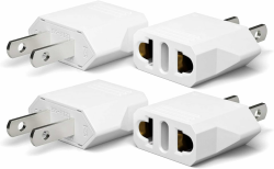 Oliveria 4 Stück Reiseadapter, EU to US Adapter, Adapterstecker USA Deutschland Stecker, Reisestecker EU auf US Deutschland/Europa Stecker Amerika/Kanada/Mexiko Konverter für Geräte mit USA-Weiß Angebot bei HelloDeals