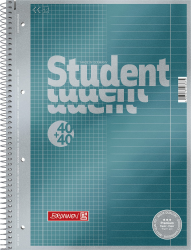 Brunnen 1067174 Notizblock / Collegeblock Student Premium Duo (Veredeltes Deckblatt mit Metallic-Effekt, A4, Lineatur 27 + 28, 90 g/m², 40 Blatt liniert, 40 Blatt kariert) Angebot bei HelloDeals