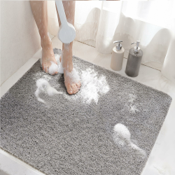 HITSLAM Duschmatte rutschfest, 60x60cm Badewannenmatte rutschfest mit Ablauf, Weiche PVC-Luffa Antirutschmatte Badewanne, Schnell Trocknende Badematte, Grau Angebot bei HelloDeals