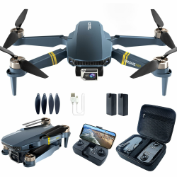 Bürstenlos Super Ausdauer Faltbare Quadcopter Drohne für Anfänger– 40+ Minuten Flugzeit, Wi-Fi FPV Drohne mit 120°Weitwinkel 4K HD Kamera, Bürstenloser Motor, Folge-Modus (2 Batterien) Angebot bei HelloDeals