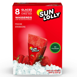 Sun Lolly Wassereis Erdbeere 8 Stk | Mit Fruchtsaft | Zum Selbsteinfrieren | Ohne künstliche Aromen | Frei von Süßungsmittel | Laktosefrei | Glutenfrei | 8 x 60ml Angebot bei HelloDeals