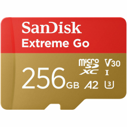 SanDisk 256GB Extreme Go Micro SDXC Karte (Für Android Smartphones und Tablets, Action Cams, Drones, UHS-I, bis zu 200 MB/s 5K, 4K UHD, Rescue Pro Deluxe, V30, Class 10, U3) Für Amazon Angebot bei HelloDeals
