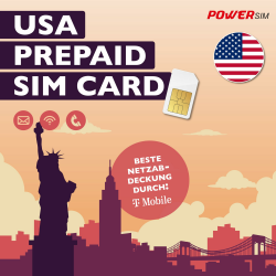Power SIM Prepaid-Karte für die USA, Beste Netzabdeckung durch T-Mobile, mit E-Mail, WLAN und Telefonie (7 Tage) Angebot bei HelloDeals