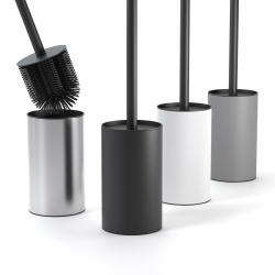 SAVEGA - Silikon Klobürste Edelstahl - Hygienische WC-Bürste mit modernem Bürstenhalter - Design Klobürste mit Spritzschutz - Toilet Brush - schwarz Angebot bei HelloDeals