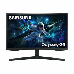 Samsung Odyssey G55C Curved Gaming Monitor, 27 Zoll, Bildschirm mit VA-Panel, 2.560 x 1.440 Pixel, 1.000R Radius, HDR10, AMD FreeSync, Bildwiederholrate 165 Hz, Reaktionszeit 1 ms (MPRT) Angebot bei HelloDeals