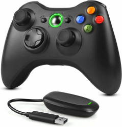 Dhaose 2,4GHz Wireless Controller für Xbox 360 PC, Verbessertes Ergonomisches Design Dual-Vibration Gamepad Joystick mit Empfänger für Xbox 360/PC Windows 7/8/10 Angebot bei HelloDeals