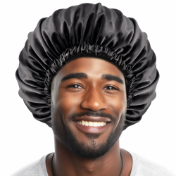Lolalet 1 Stück Seidenhaube für Herren zum Schlafen Satin Bonnet, Seide Schlafmütze für Männer -Schwarz Angebot bei HelloDeals