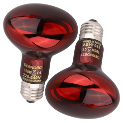 DERNORD Reptilien Rotlichtlampe Birne - 100 Watt R80 Infrarotlampe Rotlichtlampe Wärmelampe Tiere für Urzeitkrebse Schildkröten Vogelspinne Vivarium 2 Pack Angebot bei HelloDeals