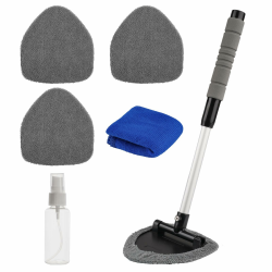 Autoscheiben Innenreiniger Set, Windschutzscheiben Reiniger mit Ausziehbarem Griff, Scheibenreiniger Auto Kit, mit Mikrofaserpads, Sprühflaschen usw., für Verschiedene Autos Angebot bei HelloDeals