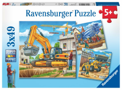 Ravensburger Kinderpuzzle - 09226 Große Baufahrzeuge - Puzzle für Kinder ab 5 Jahren, mit 3x49 Teilen Angebot bei HelloDeals