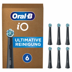 Oral-B iO Black Ultimative Reinigung Aufsteckbürsten für elektrische Zahnbürste, Briefkastenfähige Verpackung, 6 Stück Angebot bei HelloDeals
