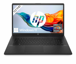 HP Laptop mit 17,3" FHD Display, AMD Ryzen 3 7320U, 8 GB DDR5 RAM, 512 GB SSD, AMD Radeon-Grafik, Windows 11, QWERTZ, Schwarz inkl. 25 GB Dropbox-Speicher für 12 Monate Angebot bei HelloDeals
