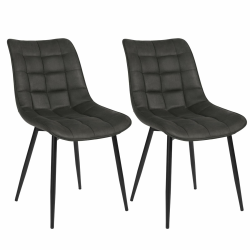 WOLTU Esszimmerstühle 2er Set Küchenstuhl Polsterstuhl Wohnzimmerstuhl Sessel mit Rückenlehne, Sitzfläche aus Stoffbezug, Metallbeine, Anthrazit BH247an-2 Angebot bei HelloDeals