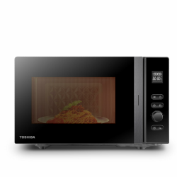 Toshiba MV-AM20T(BK) Mikrowelle/Solo-Mikrowelle/ 20 L/ 800 W/ 5 Leistungsstufen/ 12 Automatikprogramme/Emaille Innenraum/einfach zu reinigen/Auftaufunktion/Glasdrehteller (24,5 cm) /Schwarz Angebot bei HelloDeals