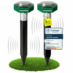 GRUNDIG Maulwurf Vertreiber Wühlmausschreck 2erPack - SCHNELLE Ergebnisse mit extremen Wirkradius I Wühlmaus, Maulwurf vertreiben - Solar Maulwurfschreck Maulwurfvertreiber (grün) Angebot bei HelloDeals