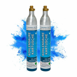 2x CO2-Kartusche Soda 425g Kohlensäure Zylinder für bis zu 120 Liter Sprudel Wasser | abgefüllt in Deutschland | Kompatibel mit gängigen Sprudlern | Universal einsetzbar & kinderleicht austauschbar Angebot bei HelloDeals