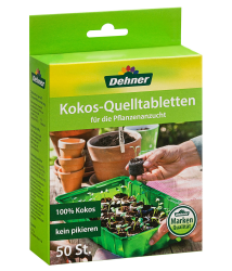 Dehner Kokos-Quelltabletten | Kokoserde Quelltabs, Aussaaterde Quelltopf, Torffreie Anzuchterde | biologisch abbaubar | Anzucht von Stecklingen, Sämlingen und Saaten | gedüngt | Ø 38 mm | 50 Stück Angebot bei HelloDeals
