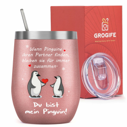 Valentinstag Pinguin Geschenk für Sie, Partner, Ich Liebe Dich Jahrestag Geschenke für Frauen, Hochzeitstag Geschenke für Paar, Ehefrau, Pärchen, Valentinsgeschenke Liebesgeschenke, Thermobecher 350ml Angebot bei HelloDeals