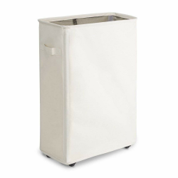 WOWLIVE Schlanker Wäschesammler Kleiner Wäscheboxen Faltbarer Wäschekorb Wasserdicht Wäschesack Schmaler Wäschesortierer mit Rollen - 44L,Beige Angebot bei HelloDeals