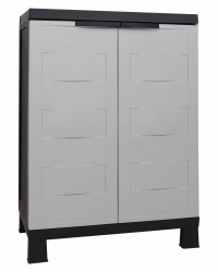 Ondis24 Kunststoffschrank Haushaltschrank Small Prestige Multifunktionsschrank abschließbar mit Füßen 67 x 37 x 93 (H) cm, schnell aufgebaut, bewährtes Modell Angebot bei HelloDeals