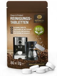 80 Reinigungstabletten für Kaffeevollautomaten von Delonghi, Siemens, EQ Series, Jura, Krups, Bosch, Miele, Melitta, WMF usw. - Coffeeano Reinigungstabs für Kaffeemaschinen aller Art und Marken Angebot bei HelloDeals