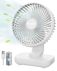 EasyAcc Tischventilator Batterie USB Ventilator 4000 Akku Klein Tragbarer 4 Geschwindigkeiten Ventilatoren Leise Mini Aufladbarem Basis Lüfter für Zuhause Büro Bibliothek Campen Angebot bei HelloDeals