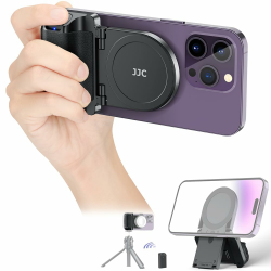 JJC Magsafe Magnetischer Handy Griff mit Bluetooth Fernbedienung für iPhone 15 14 13 & Android Smartphone, Handy Ständer Tisch & Handy Stativ Adapter – Schwarz Angebot bei HelloDeals