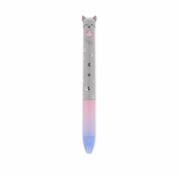 Legami - Zweifarbig, blaue und rosa Tinte, Click&Clack Stift, Ideal für Schule Büro Zuhause, Zweifarbig, 1 mm Spitzendurchmesser, Kitty Motiv Angebot bei HelloDeals