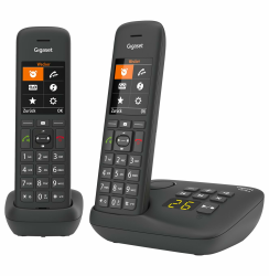 Gigaset C575A Duo - 2 Schnurlose DECT-Telefone mit Anrufbeantworter - großes Farbdisplay mit aktueller Benutzeroberfläche - Adressbuch für 200 Kontakte - Jumbo-Modus und Anrufschutz, schwarz Angebot bei HelloDeals