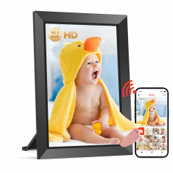 FRAMEO Digitaler Bilderrahmen WLAN 10,1 Zoll - 1280x800 IPS Touchscreen Digitale Bilderrahme, 32GB Speicher, Auto Rotation Elektronischer Fotorahmen, Teilen Sie Fotos/Videos Sofort von überall Angebot bei HelloDeals