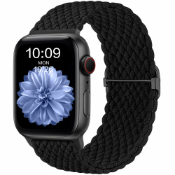 CeMiKa Geflochtenes Armband Kompatibel mit Apple Watch Armband 41mm 40mm 38mm 42mm für Damen Herren, Elastisches Solo Loop Nylon Armband für iWatch Series 10 9 8 7 6 5 4 3 2 1 SE Ultra 2, Schwarz Angebot bei HelloDeals