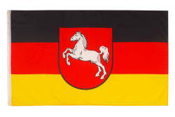 PHENO FLAGS Niedersachsen Flagge - Bundeslandfahne mit Messing-Ösen - 90 x 150 cm - Wetterfeste Fahnen für Fahnenmast - 100% Polyester Angebot bei HelloDeals