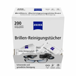 ZEISS Brillen-Reinigungstücher mit Alkohol 200 Stück zur schonenden & gründlichen Reinigung Ihrer Brillengläser - jedes Tuch einzeln verpackt - ideal für unterwegs oder auf Reisen Angebot bei HelloDeals