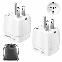 Reiseadapter USA Adapter Steckdose, 2Stück Adapter Amerika Deutschland Stecker, Typ B Steckdosenadapter Reisestecker Stromadapter für EU zu Amerika Ladegerät DVD Play mit Kanada Mexiko Thailand Angebot bei HelloDeals