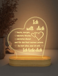 FULLOSUN Ich liebe dich Geschenk, Valentinstagsgeschenk, Geburtstagsnachtlicht, Geschenke für die Liebe, 3D-Illusionslampe, Weihnachtsgeschenke für Frauen, Männer, Vater, Mutter… aus Acryl Angebot bei HelloDeals