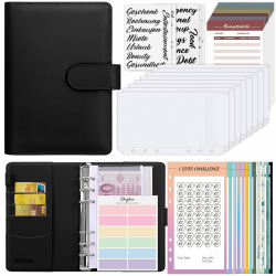 SKYDUE Budget Planner Deutsch,Spar Challenge Für Budget Planer,A6 Budget Für Beginner Mit Geld Organizer, Haushaltsbuch Mit Geldfächer, Bugetplaner Deutsch Startset (Schwarz) Angebot bei HelloDeals