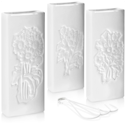 com-four® 3X Luftbefeuchter aus Keramik - Heizkörper-Verdunster zum Befeuchten der Raumluft - Wasserverdunster - Heizungsverdunster mit Blumen Prägung (03 Stück - Blumenprägung) Angebot bei HelloDeals