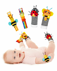 Infinno Handgelenk Rasselsocken und Fußfinder Baby Spielzeug, Babyspielzeug Lernspielzeug Für Neugeborene Jungen und Mädchen 0–12 Monate Babygeschenke Für Babyparty, Babygeburtstag Angebot bei HelloDeals