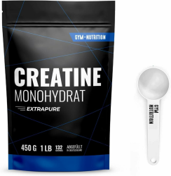Creatin Monohydrat Pulver 450g - Kreatin Monohydrat in mikronisierter Qualität mit optimal hochdosiert - reines, ohne Zusätze, 100% vegan - für 132 Anwendungen Angebot bei HelloDeals