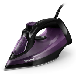 Philips Series 5000 Dampfbügeleisen – 2400 W, konstante Dampfleistung 45 g/min, Dampfstoß 180 g, Vertikaldampf, SteamGlide Plus Bügelsohle, schwarz/lila (DST5030/80) Angebot bei HelloDeals