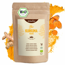 Kurkuma Pulver Bio 500g | fein gemahlene Kurkumawurzel in Bio-Qualität | Ideal zur Zubereitung einer Goldenen Milch, als Zugabe in Tee, asiatischen Gerichten, würzigen Suppen & Co | vom Achterhof Angebot bei HelloDeals