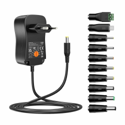 Zolt 36W Universal Netzteil AC zu DC 3V 4.5V 5V 6V 7.5V 9V 12V 3A Netzteil Adapter mit 10 DC-Steckverbinder für Haushaltselektronik, 3000mA Max. Angebot bei HelloDeals