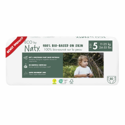Eco by Naty Baby Öko Windeln - umweltfreundliche Premium-Bio Windeln aus pflanzenbasierten Materialien, ideal für empfindliche Babyhaut (Größe 5 - 80 Stück) Angebot bei HelloDeals