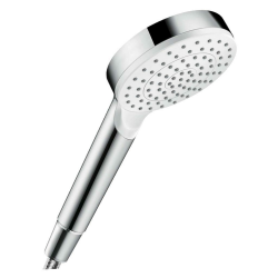 hansgrohe Crometta - Duschkopf, Handbrause mit 1 Strahlart, runde Duschbrause (100 mm), Brausekopf mit Antikalk-Funktion, Weiß/Chrom, 26331400 Angebot bei HelloDeals